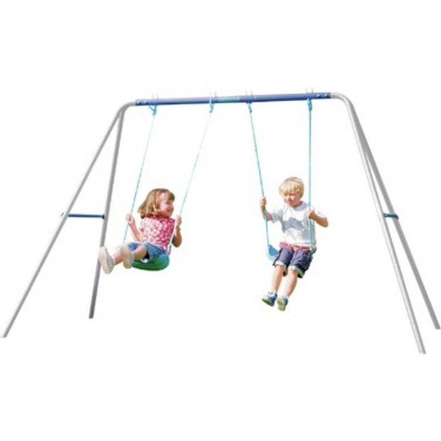Buy Chad Valley Kids Garden Double Swing Set - Blue | Swings | Argos