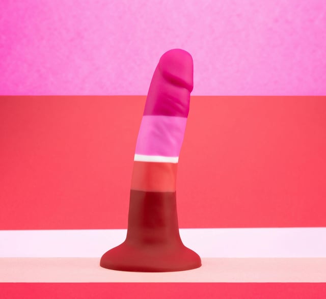 Lesbian Pride 5.5 Inch Silicone Suction Cup Dildo