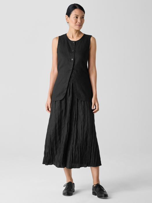 Crushed Silk Flared Skirt