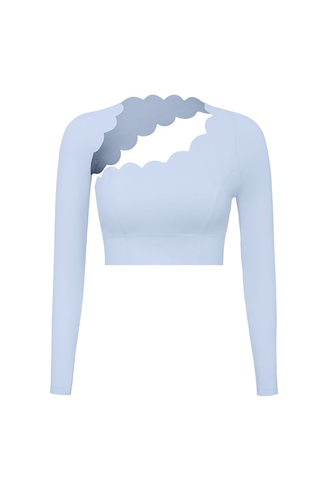 Asymmetrical Long Sleeve Crop Top