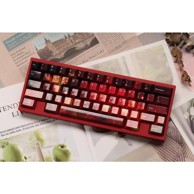 붉은 불꽃 성운 테마 키캡 빨간색 PBT 소재 열 승화 체리 프로필 68 98 75 87 104key 기계식 키보드 키캡 - AliExpress 7