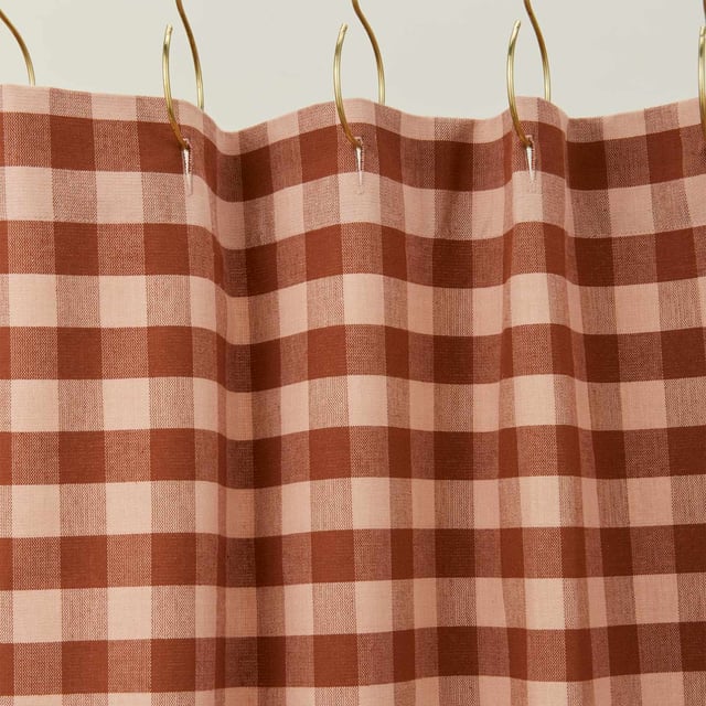 Essential Gingham Shower Curtain - Blush/Terracotta