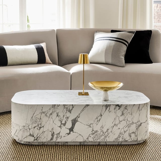 Vittoria Arbescato Curved Edge Coffee Table (48")