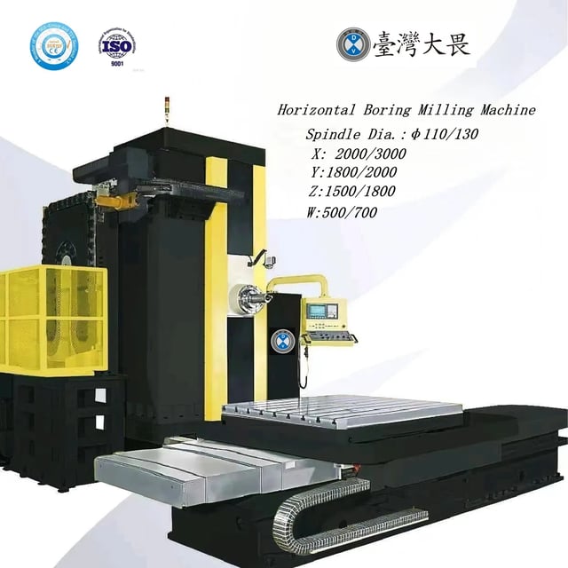 Machine de perçage et de fraisage horizontale CNC Dawei de Taïwan avec échelle linéaire Hbm110/Hbm130