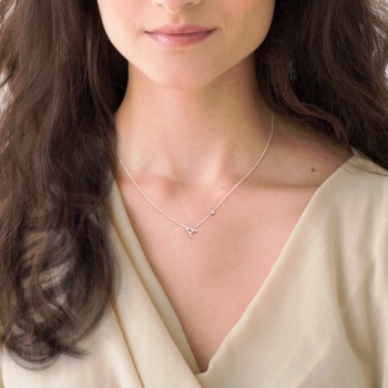 Pavé A Initial Necklace with Satellite Gemstone