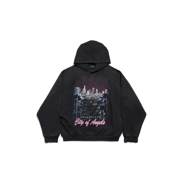 City Of Angels Hoodie Medium Fit in Black Faded
