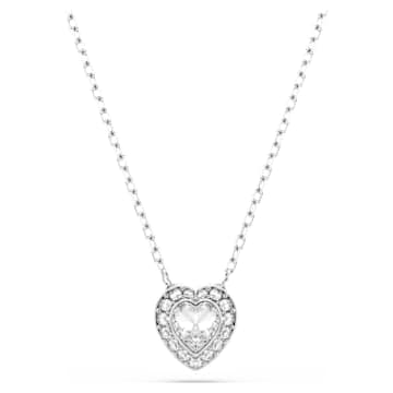 Ariana Grande x Swarovski pendant, Mixed cuts, Heart, White, Rhodium plated