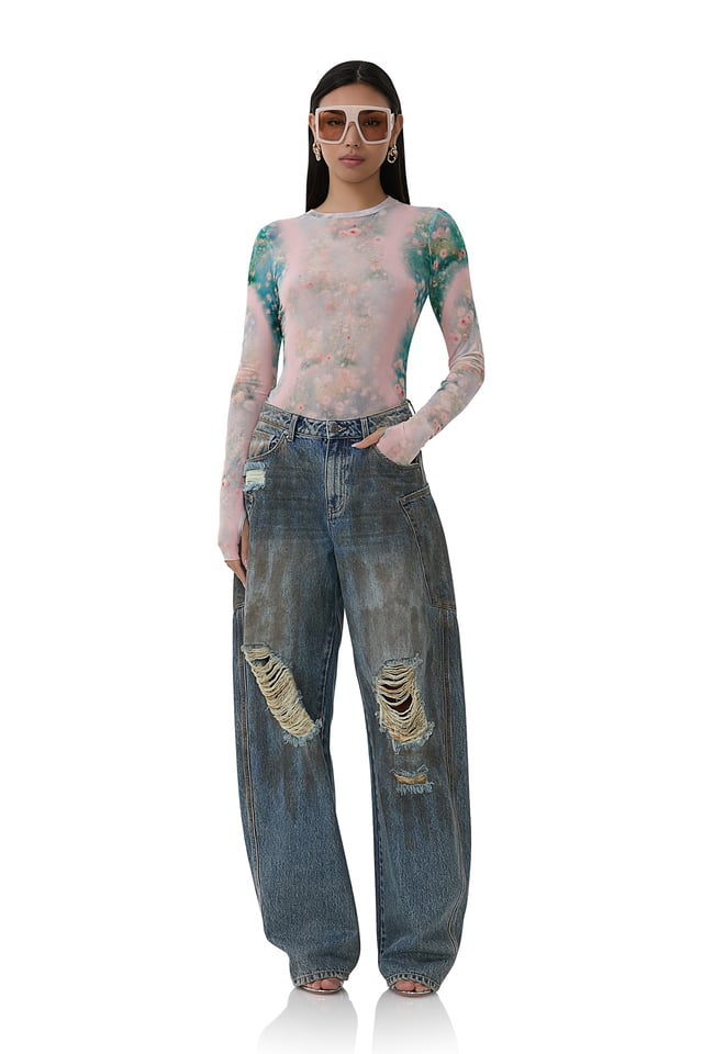 Kaylee Top - Placed Fog Floral