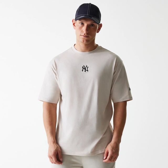 New York Yankees MLB League Essential Cream Oversized T-Shirt