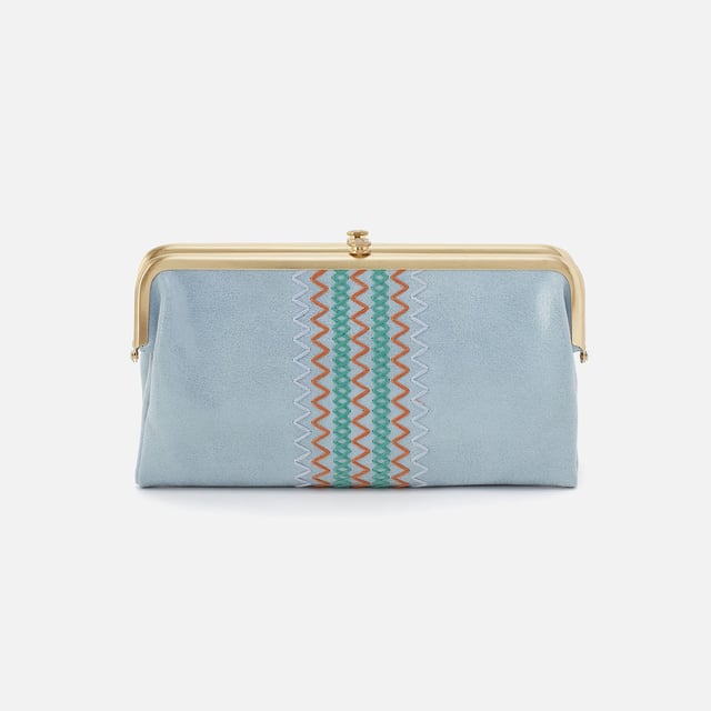 Lauren Clutch-Wallet In Buffed Leather - Sky