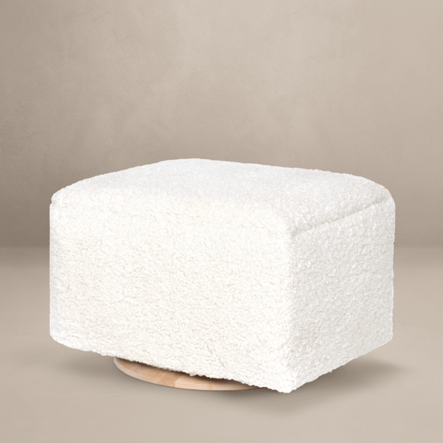 Small Stationary Rectangle Ottoman With Wood Base