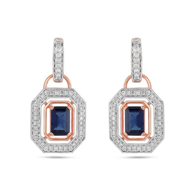 Astrid Diamond And Fancy Gemstone Dangle Earrings