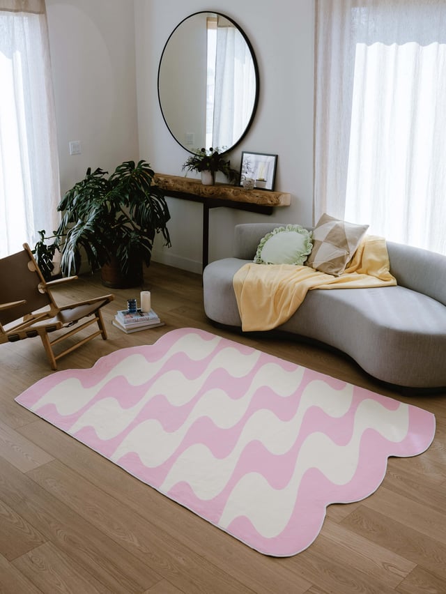 Johann Banta Pastel Irregular Shaped Wavy Rug