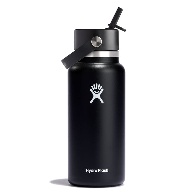 Wide Mouth Bottle with Flex Straw Cap, 32 oz