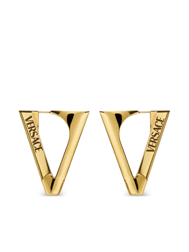 triangle logo-detail earrings