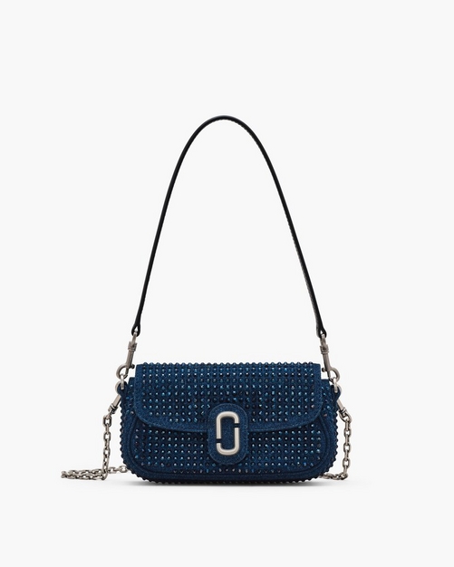 The Crystal Denim Clover Shoulder Bag