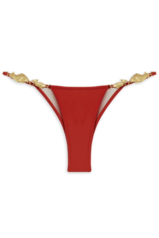 Splash Bikini Bottom // Red Coral
