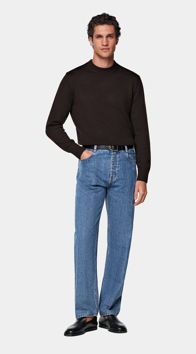Dark Brown Merino Crewneck