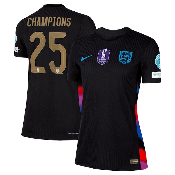 England Lionesses Nike Dri-FIT ADV Away Match Shirt 2025 - Womens with Champions 25 printing