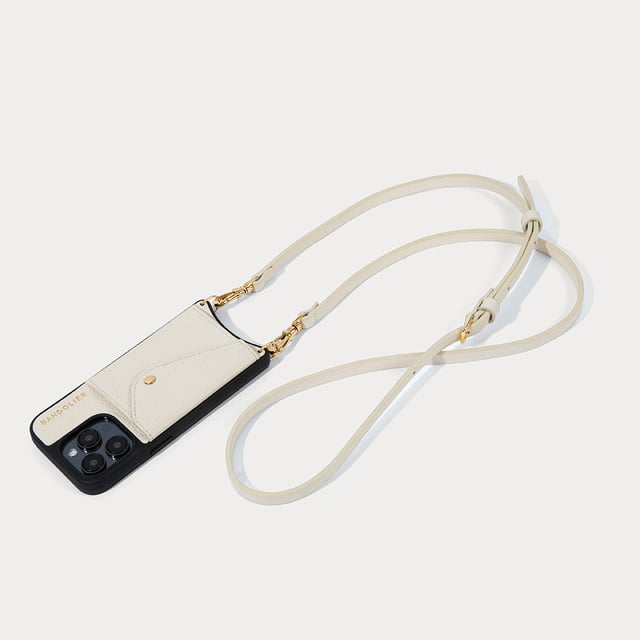 Donna Side Slot Crossbody Bandolier - Ivory/Gold