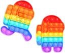 Chigy Wooh Among Us Pop It Kids Fun Toys Push Pop Bubble Fidgets Toys Pop Pits Autism Therapy Asmr Toys Brain Exercise Stress Relief Toys Soft Gadget Poppet Squeeze Squishy Silicone Material [ Running Robot + Robot ]