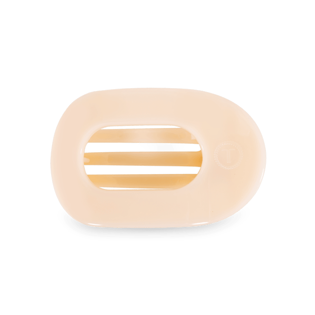 Almond Beige Medium Flat Round Clip