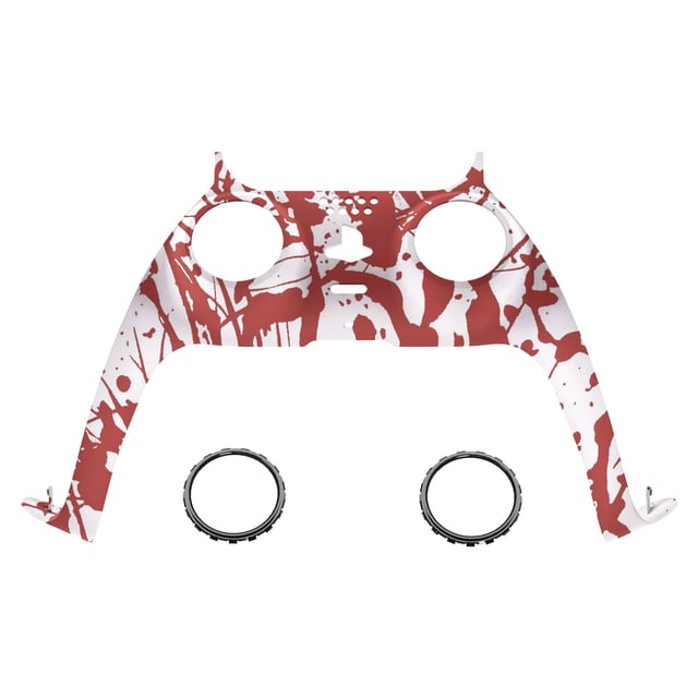 eXtremeRate Replacement Decorative Trim Shell with Accent Rings Compatible with PS5 Controller BDM-010/020/030/040/050 - Blood