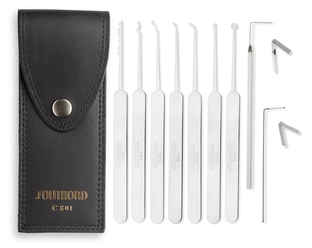 Nine Piece Slim Line Lock Pick Set - C801