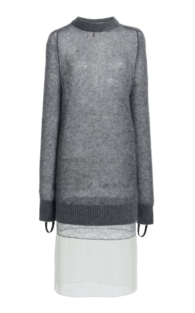 Layered Wool-Blend Midi Dress