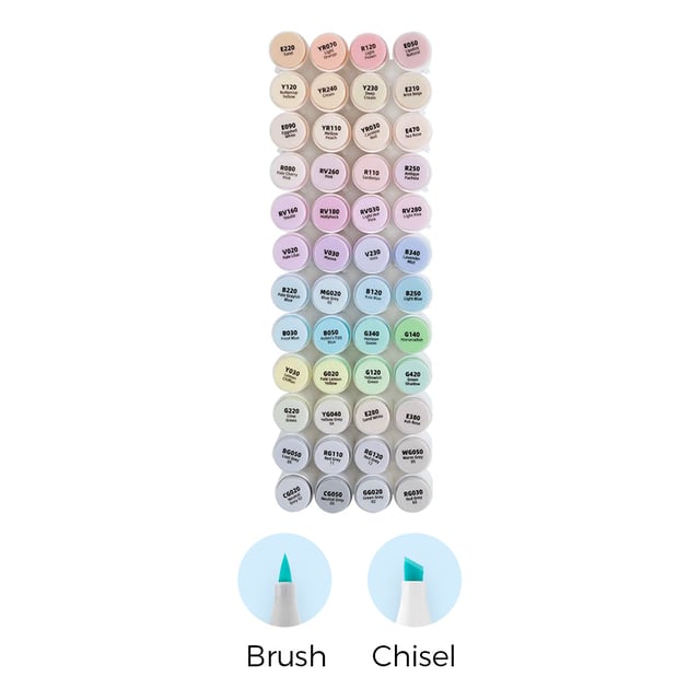Ohuhu Honolulu 48 Pastel Colors Dual Tips Alcohol Art Markers