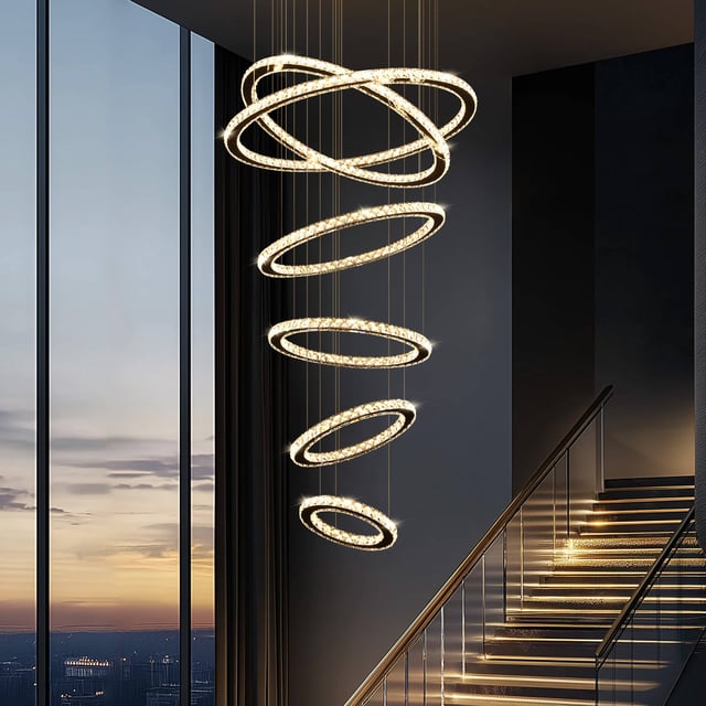 Helixa Modern Spiral Crystal Chandelier