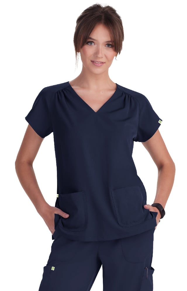 Planet koi Meadow Women's 2-Pocket Eco-Friendly Scrub Top