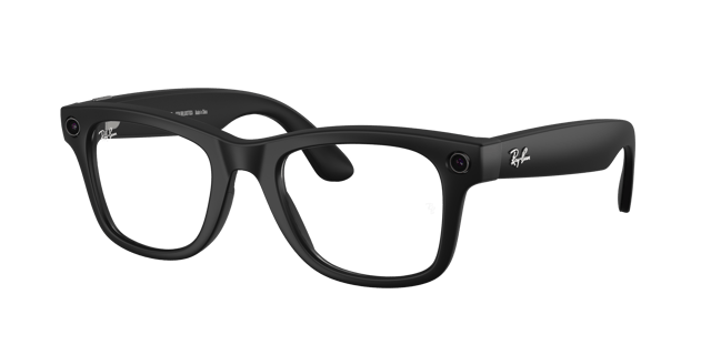 RW4012 Ray-Ban Meta Wayfarer Black - Unisex Sunglasses, Clear/Grey Lens