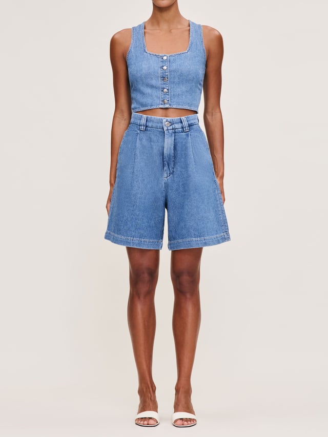 Hepburn Jean Short High Rise Pleated 7" | Great Falls