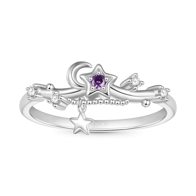 Check this out from gnoce! Starry Blue Sparkling Moon Ring