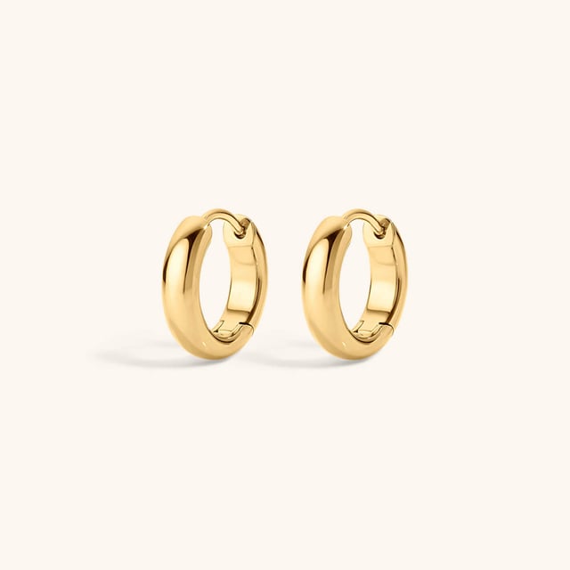 Bold Huggie Hoops in Titanium