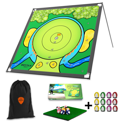 Battle Golf Chipping Game - The Original Portable Golf Game for Chipping Practice for Dads and Junior Golfers - Indoor and Outdoor (Extra Balls Set -