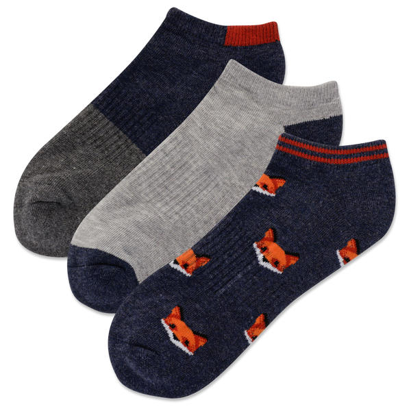 HOTSOX Men's Fox Head 3 Pack Low Cut Socks
