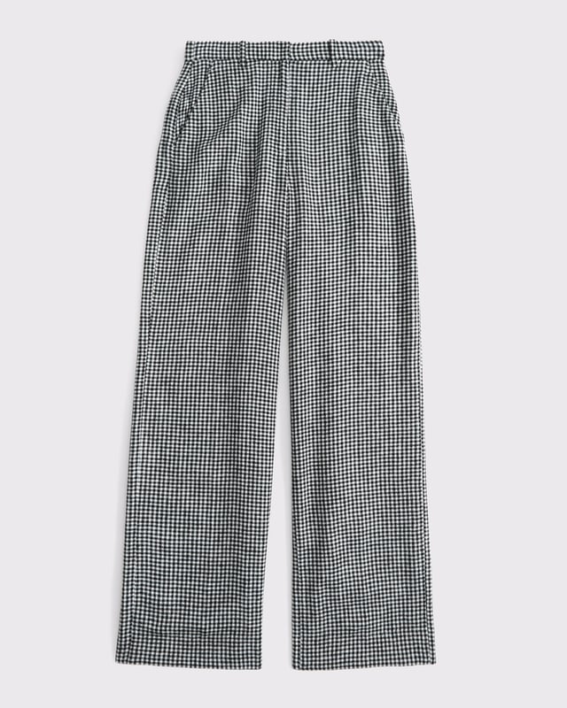 Tailored Linen-Blend Wide Leg Pant