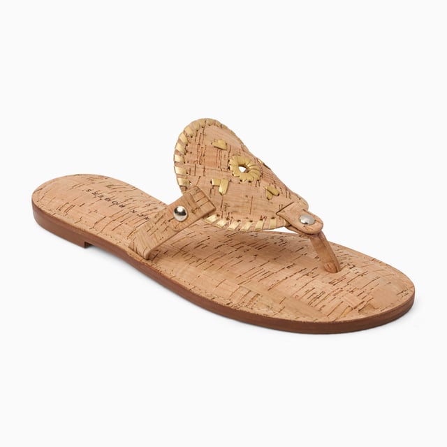 Collins Cork & Metallic Flat Sandal