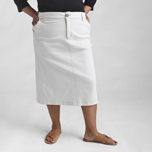 Midi Length Straight Utility Pocket Skirt