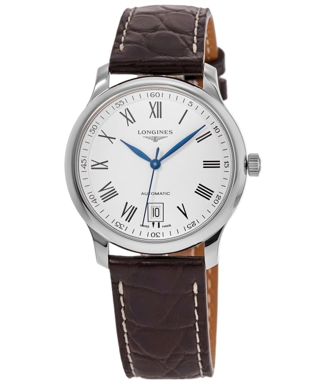 Longines Master Collection Automatic 38.5mm White Dial Leather Strap Men's Watch L2.628.4.11.3