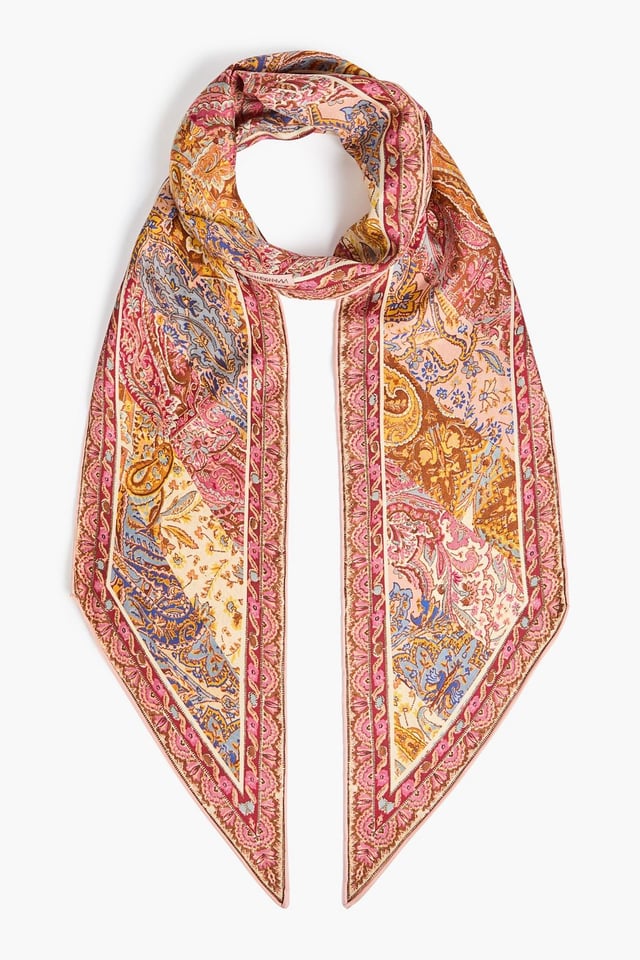 Paisley-print silk scarf - pink - One Size