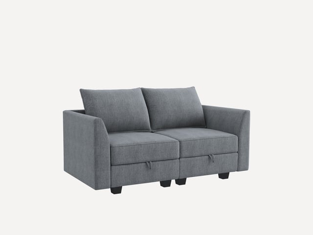 HONBAY 2-Piece Polyester Modular Sectional Sofa With Storage Seat