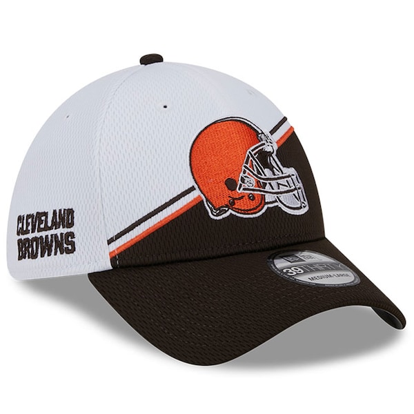  Cleveland Browns New Era 2023 Sideline 39THIRTY Flex Hat - White/Brown