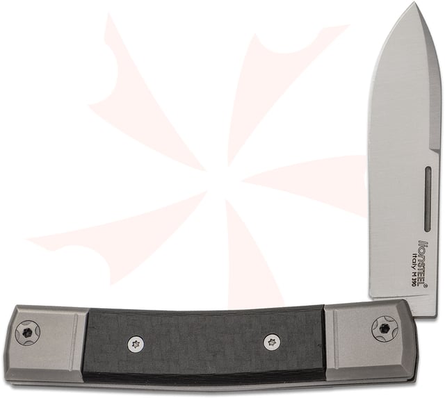 LionSteel bestMAN BM2 Traditional Folding Knife 2.8 inch M390 Drop Point Blade, Carbon Fiber Handles with Titanium Bolsters