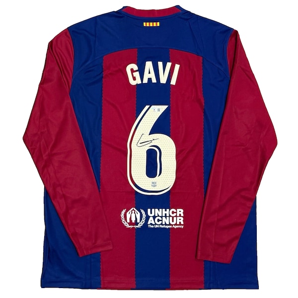 2023/24 Gavi Signed Nike FC Barcelona Jersey Spain Barça BAS Beckett Witnessed