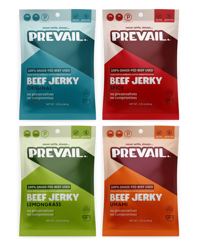 Variety Pack, Pack of 4 by PREVAIL Jerky