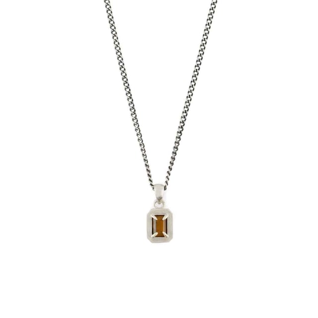 Silver Tigers Eye Blush Necklace