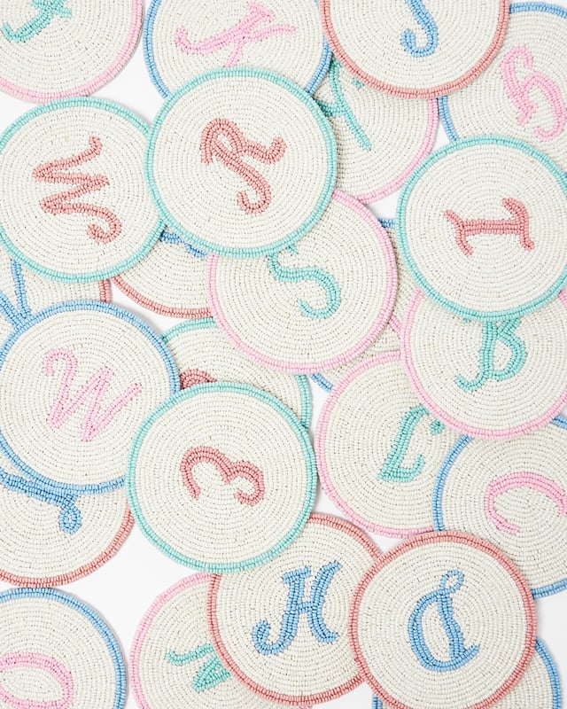 Astrid Beaded Alphabet Coaster | Oliver Bonas